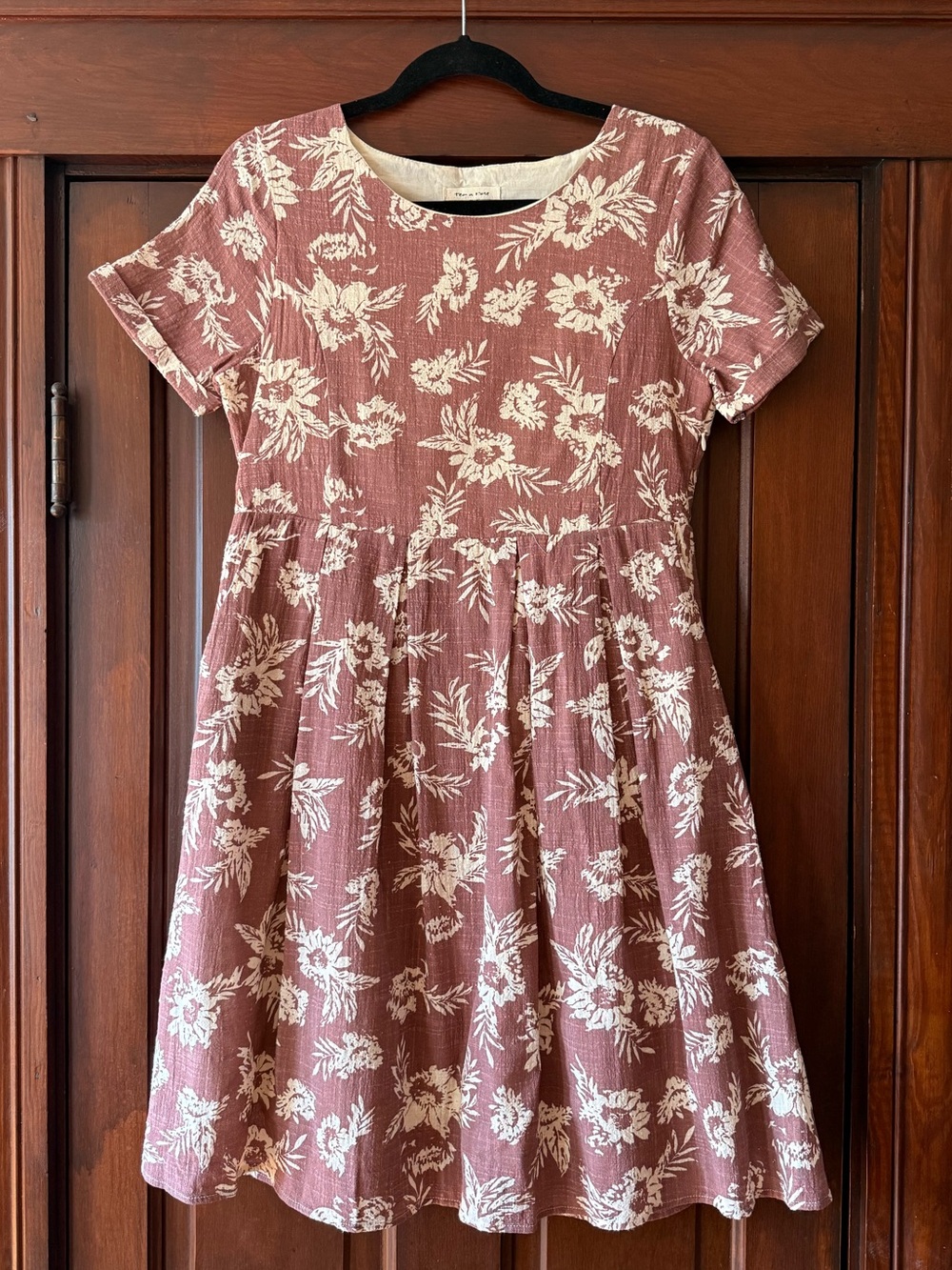 tea n rose Dusty Rose Floral Short-Sleeve Casual Dress